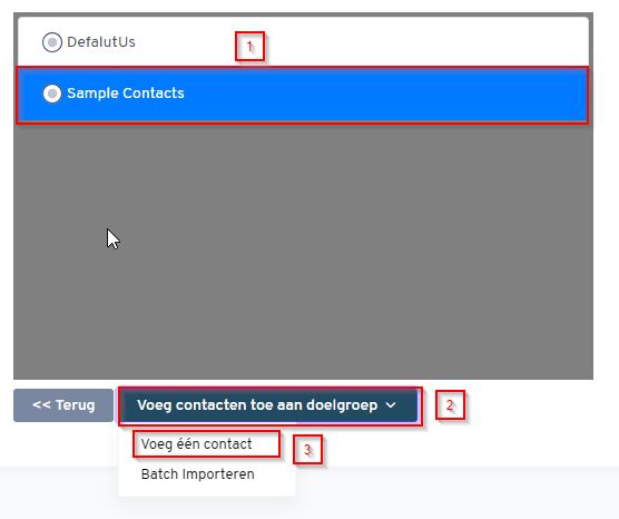 contact toevoegen aan je enquete doelgroep