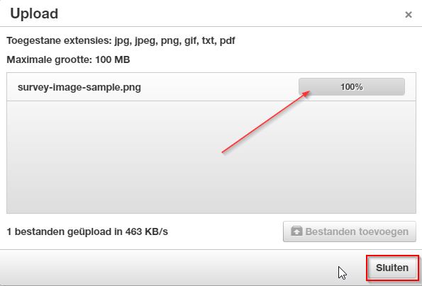 upload sluiten