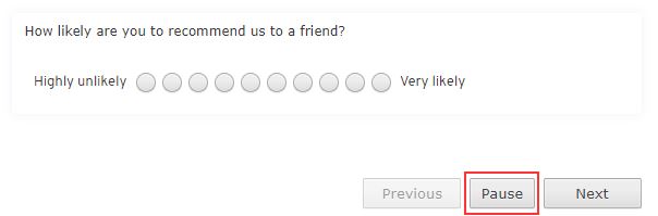 How to pause a survey