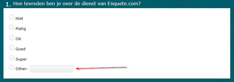 invulveld bij enkelkeuze vraag