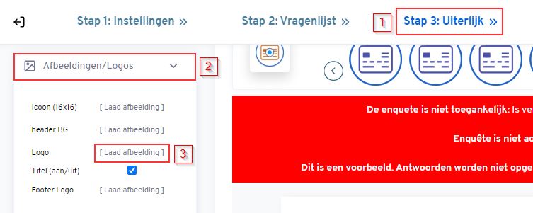 Logo in je enquete plaatsen