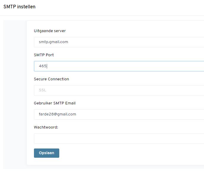 Enquete SMTP instelling