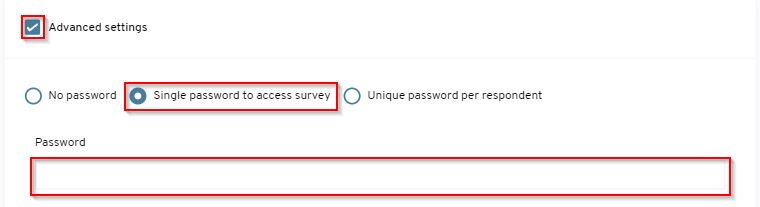 How do i setup a password for my survey?