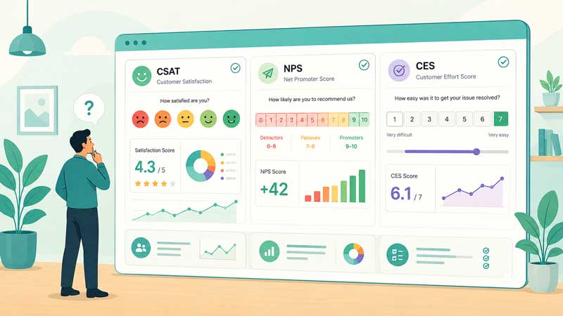 Customer Satisfaction vs. NPS vs. CES: Welche Kennzahl sollten Sie für welches Geschäftsziel verwenden?